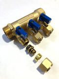 3-Port Classic Brass Manifold Set for 1/2" Pex-Al-Pex