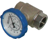 3/4" NPT Simplex Valve, Ball valve w/ innovative temperature gauge handle (Blue