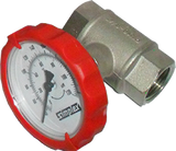 1" NPT Simplex Valve, Ball valve w/ innovative temperature gauge handle (Blue)